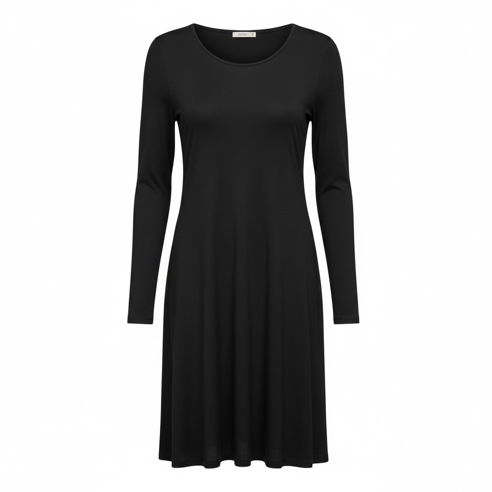 Old Navy Black Long Sleeve Swing Dress XS NWOT Soft Stretch Casual Dress